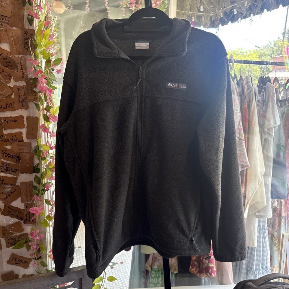 Men’s Dark Grey Fleece Columbia Jacket Size Large